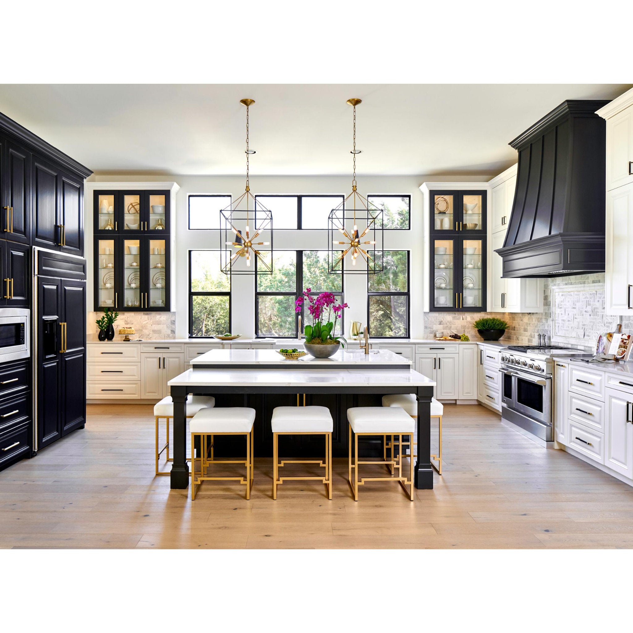 Glendale 9-Light Lantern in  Aged Brass/Black 16.25L x 16.25W x 30H