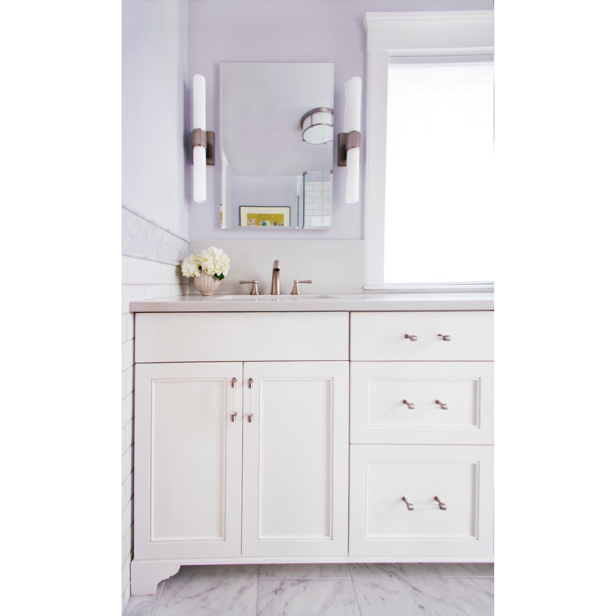 Fulton 2-Light Bath and Vanity in  Satin Nickel 4.75L x 4.75W x 20.5H