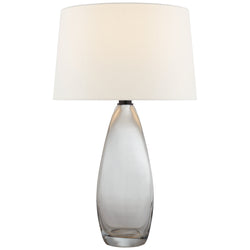 Chapman & Myers Myla Large Tall Table Lamp in Clear Glass with Linen Shade