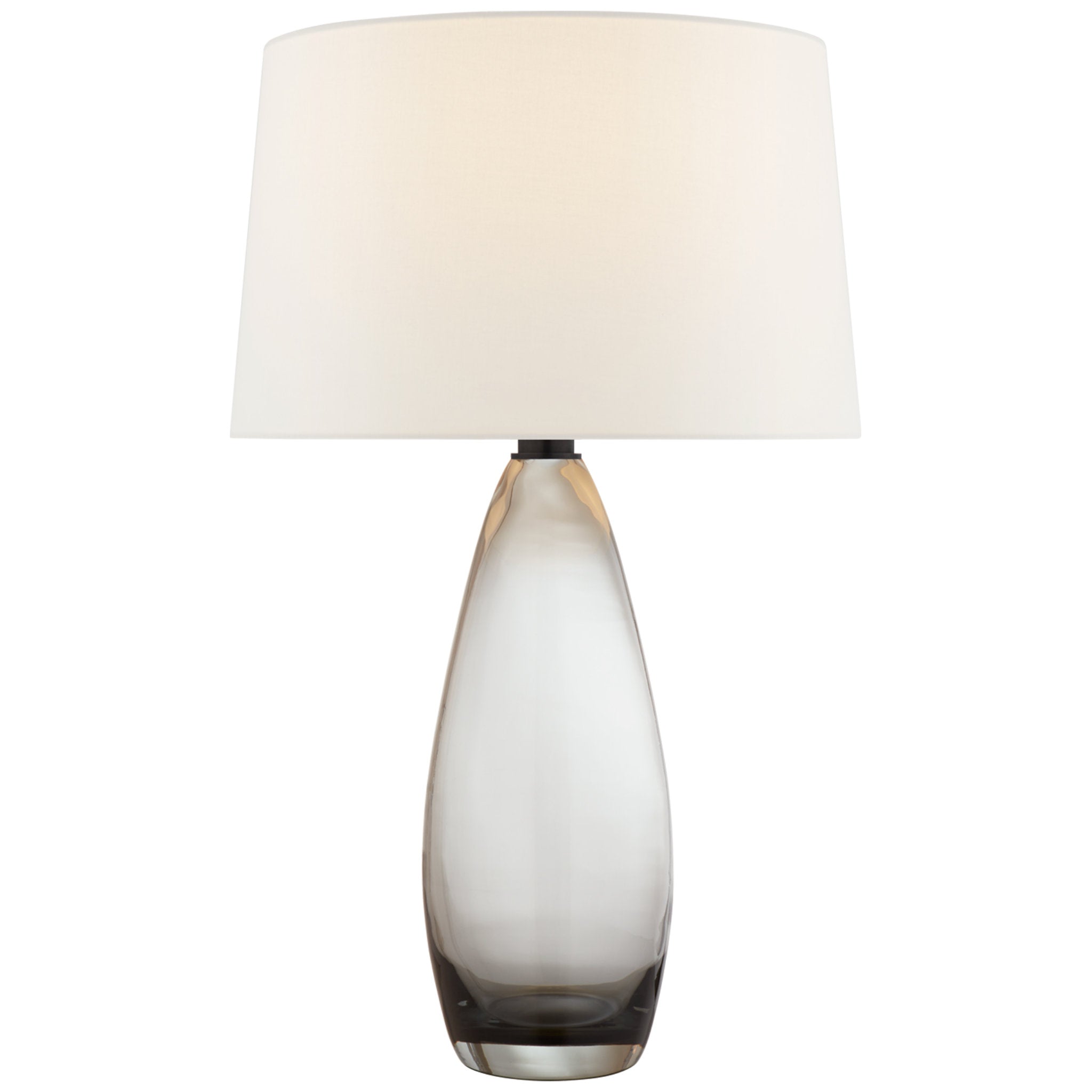 Chapman & Myers Myla Large Tall Table Lamp in Smoked Glass with Linen Shade