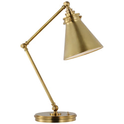 Chapman & Myers Parkington Medium Articulating Desk Lamp in Antique-Burnished Brass
