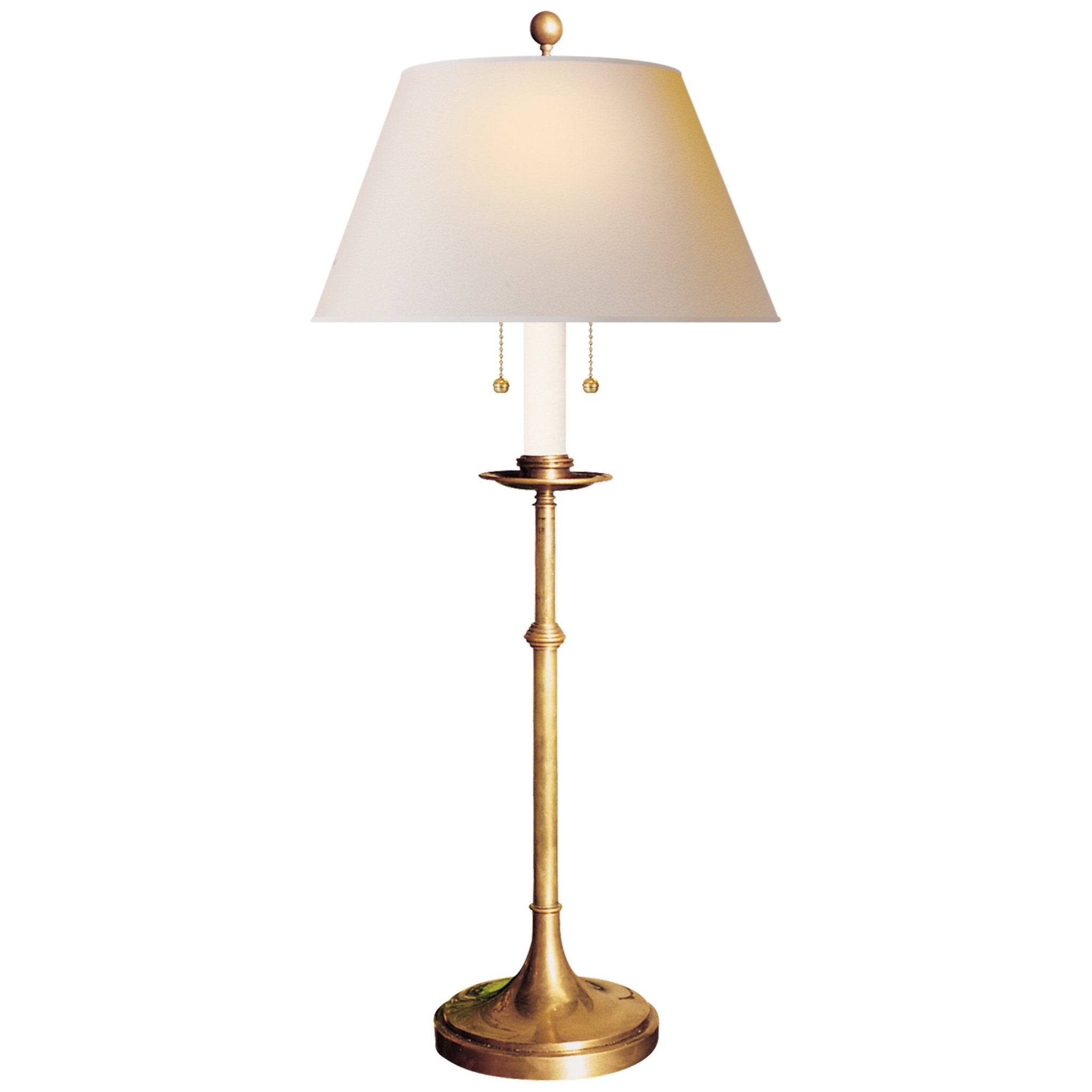 Chapman & Myers Dorchester Club Table Lamp in Antique-Burnished Brass with Natural Paper Shade