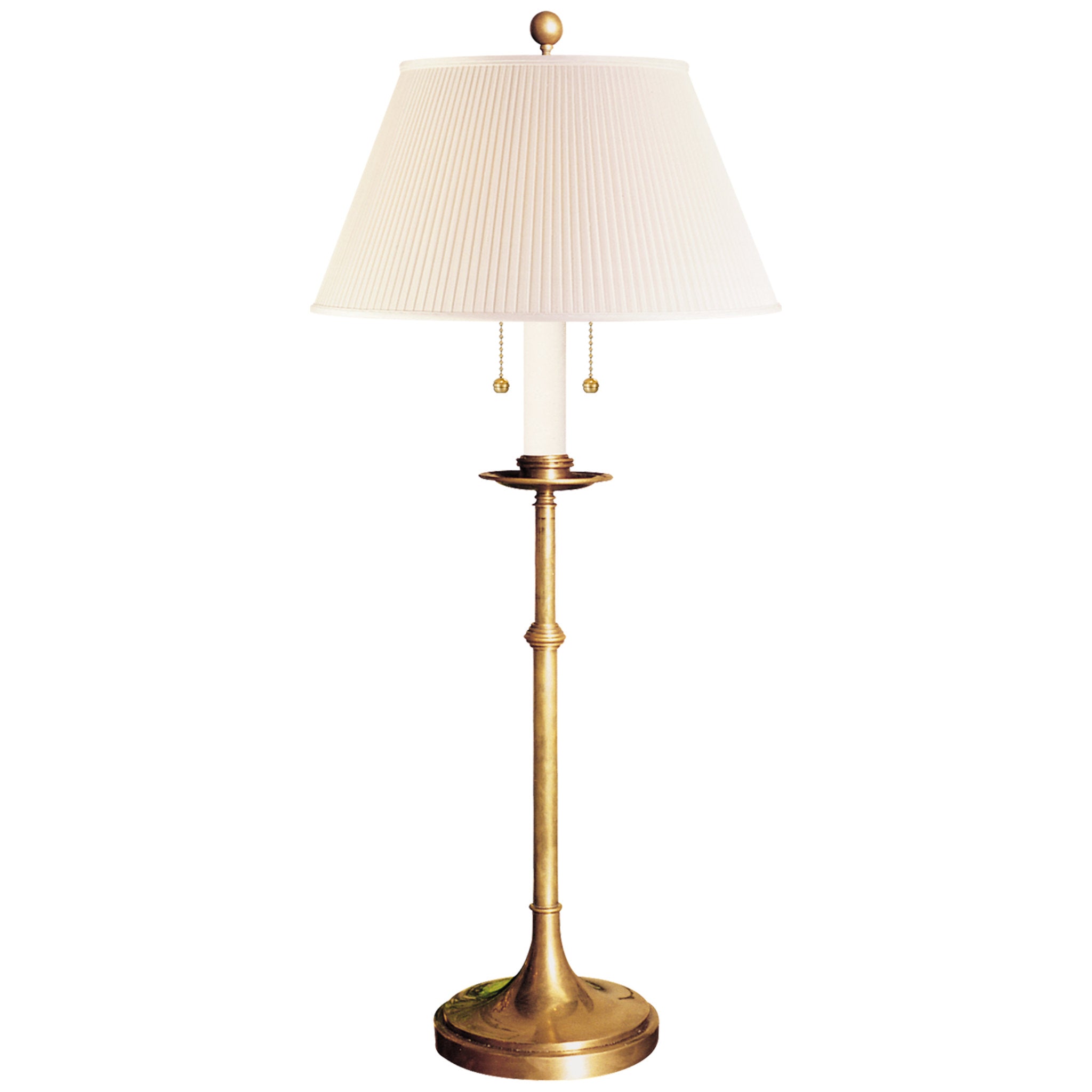 Chapman & Myers Dorchester Club Table Lamp in Antique-Burnished Brass with Silk Shade