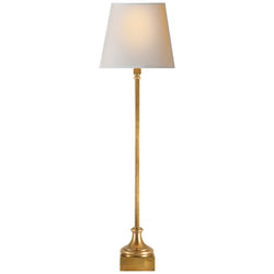 Chapman & Myers Cawdor Buffet Lamp in Antique-Burnished Brass with Natural Paper Shade