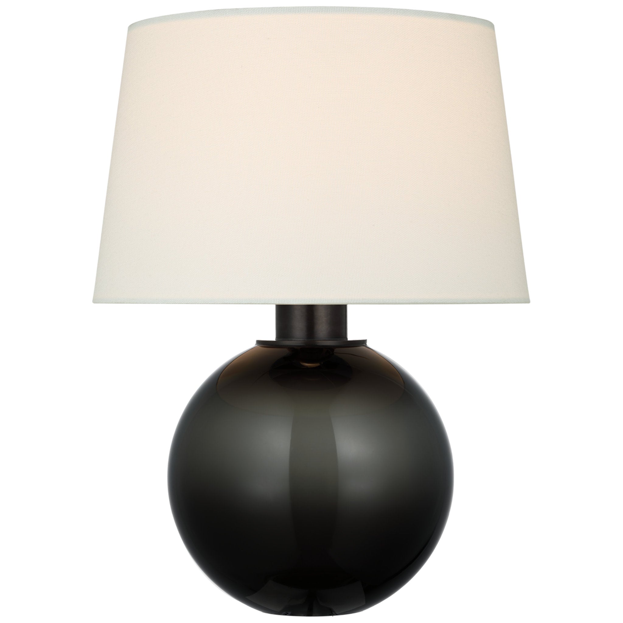 Chapman & Myers Masie Small Table Lamp in Smoked Glass with Linen Shade W10.75" x H14.5"
