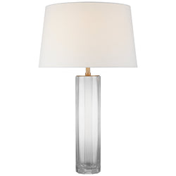 Chapman & Myers Fallon Large Table Lamp in Clear Glass with Linen Shade