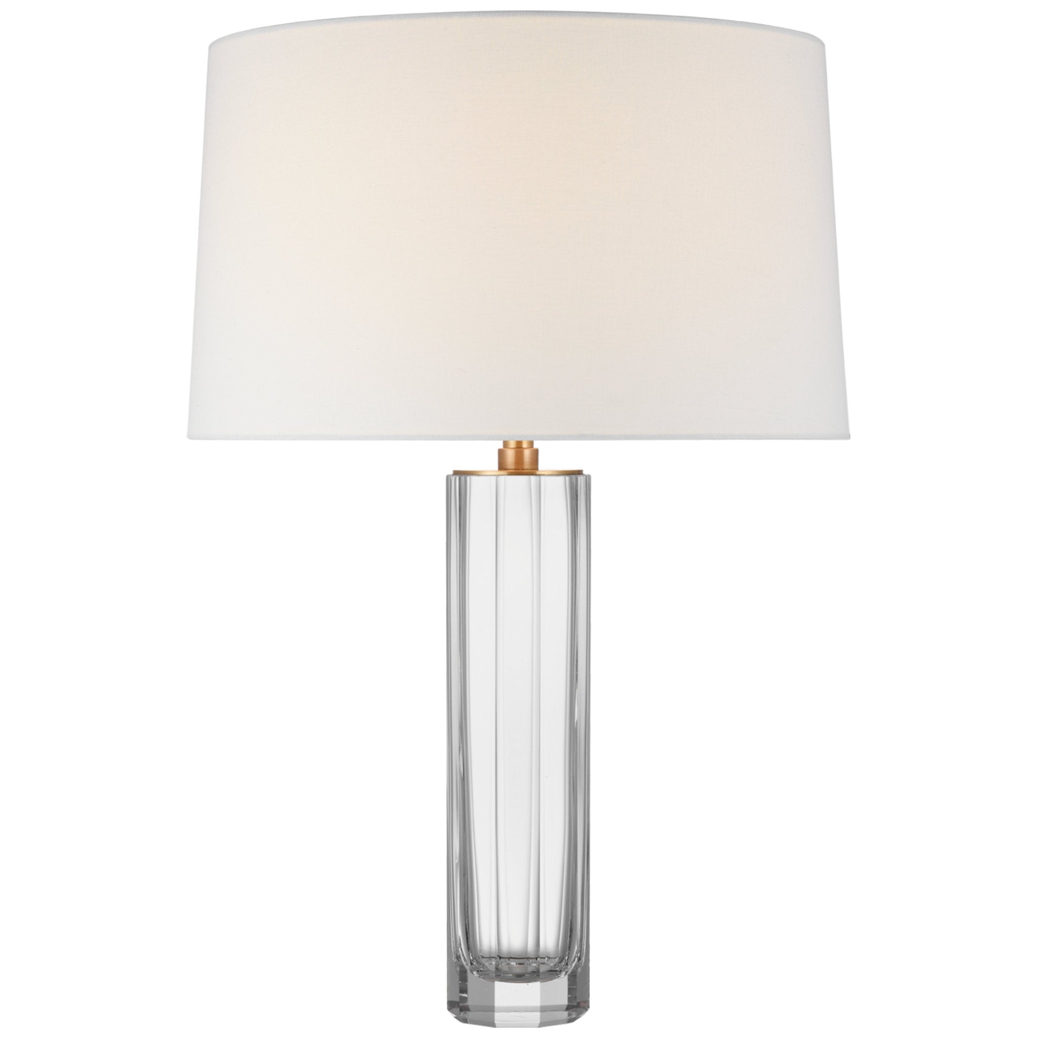 Chapman & Myers Fallon Medium Table Lamp in Clear Glass with Linen Shade