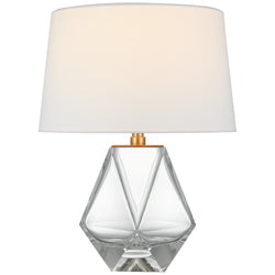 Chapman & Myers Gemma Small Table Lamp in Clear Glass with Linen Shade