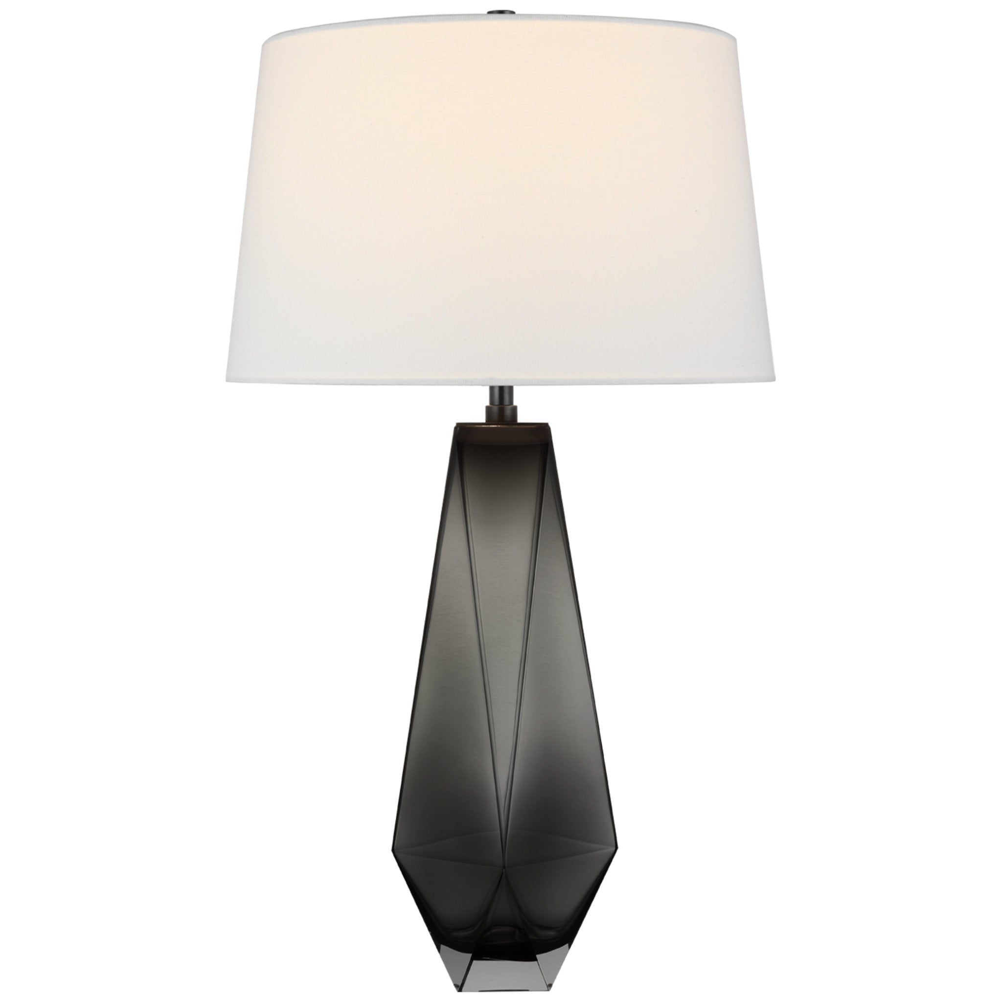 Chapman & Myers Gemma Medium Table Lamp in Smoked Glass with Linen Shade