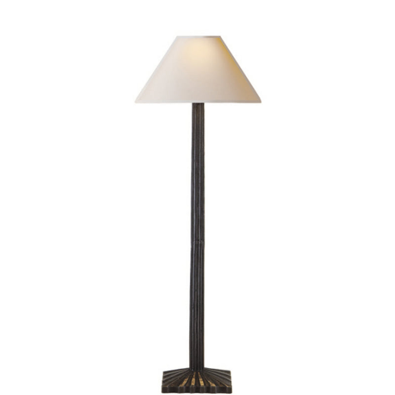 Chapman & Myers Strie Buffet Lamp in Aged Iron with Natural Paper Shade