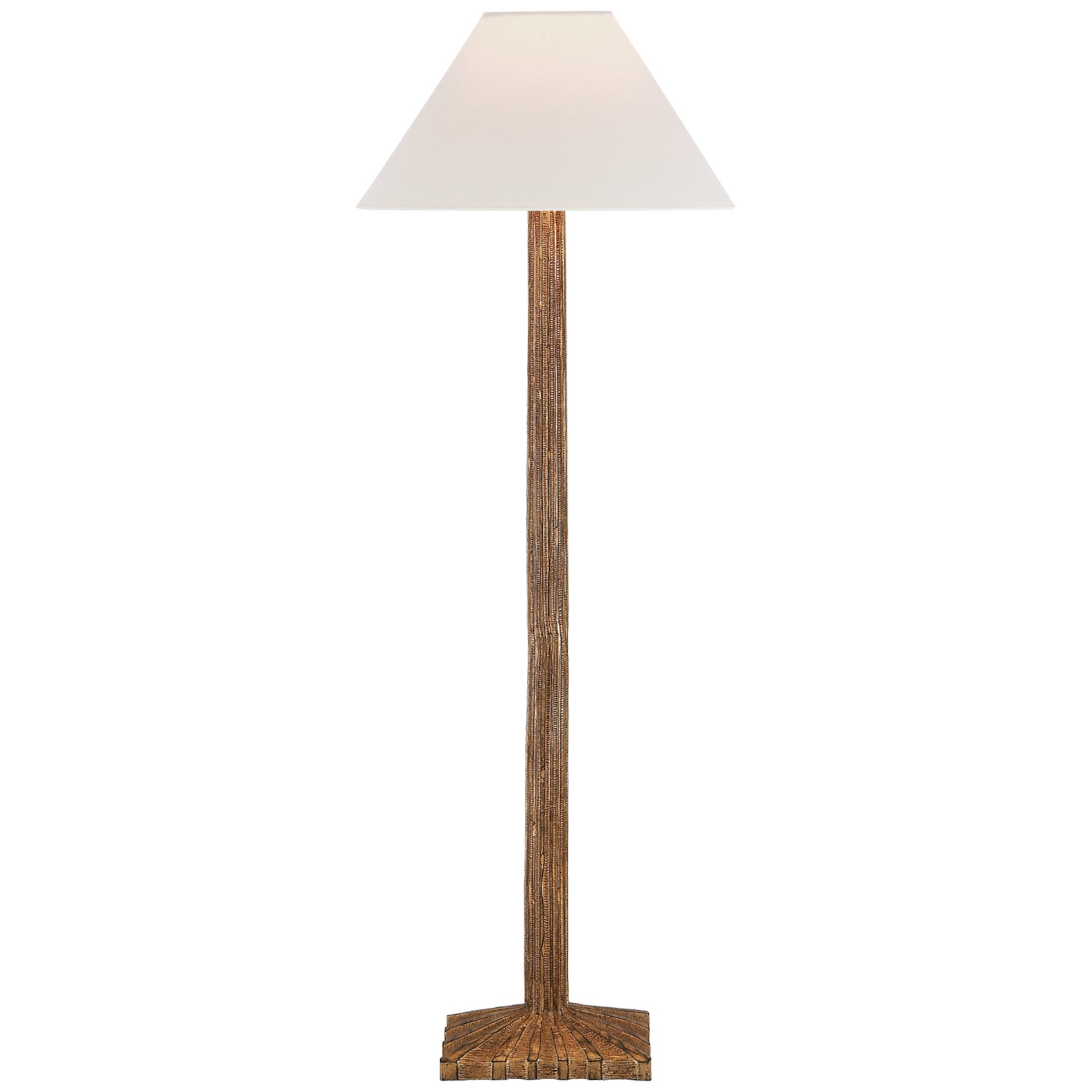 Chapman & Myers Strie Buffet Lamp in Gilded Iron with Linen Shade Table Lamp W10" x H31"