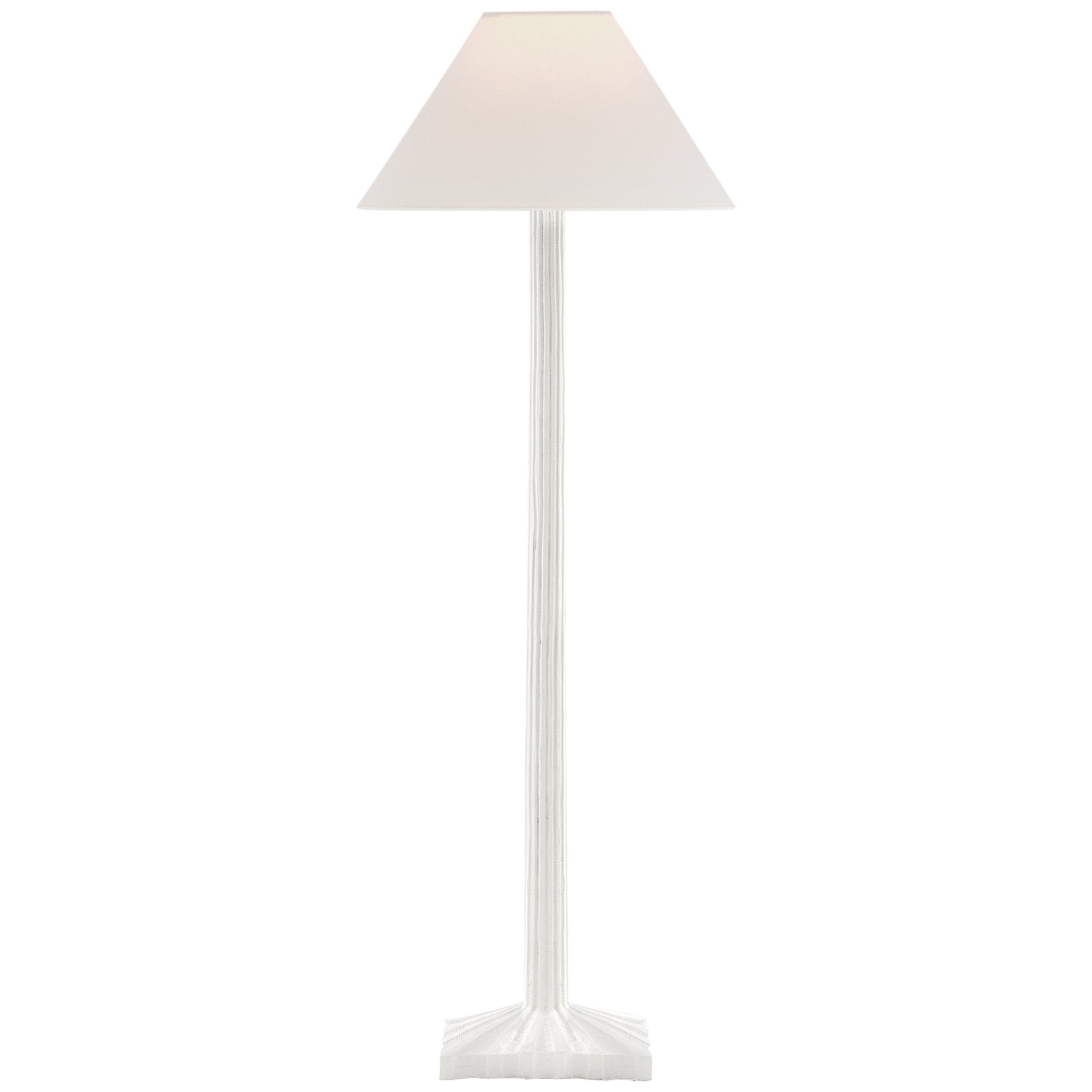 Chapman & Myers Strie Buffet Lamp in Plaster White with Linen Shade