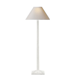 Chapman & Myers Strie Buffet Lamp in Plaster White with Natural Paper Shade