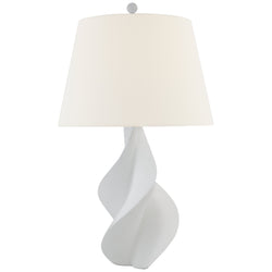 Chapman & Myers Cordoba Large Table Lamp in Plaster White with Linen Shade
