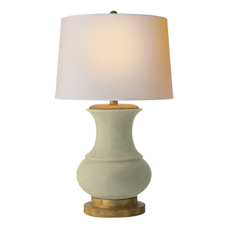 Chapman & Myers Deauville Table Lamp in Celadon Crackle with Natural Paper Shade