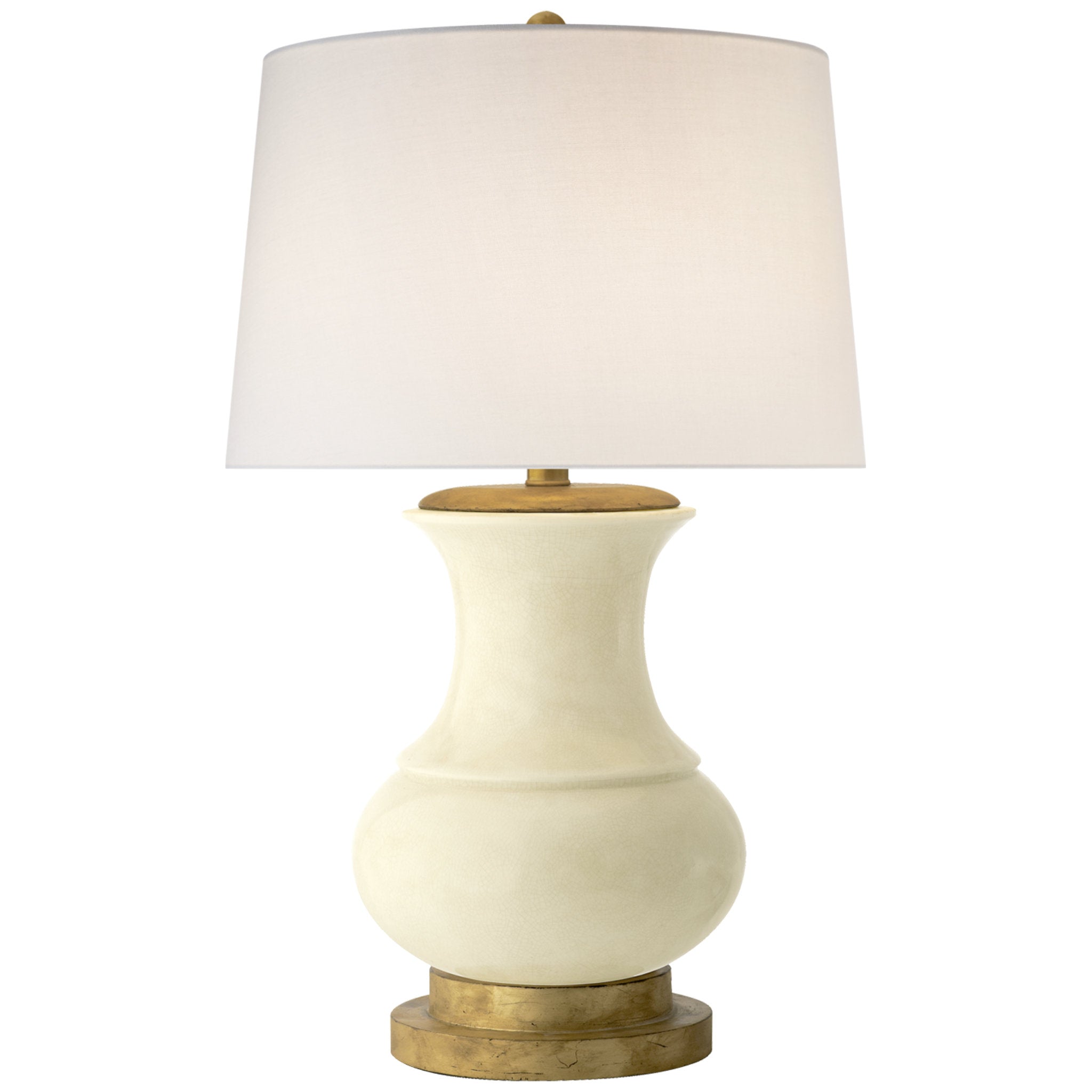 Chapman & Myers Deauville Table Lamp in Tea Stain Porcelain with Linen Shade