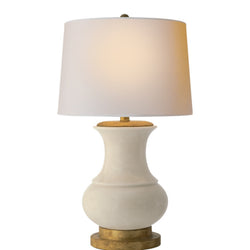 Chapman & Myers Deauville Table Lamp in Tea Stain Porcelain with Natural Paper Shade