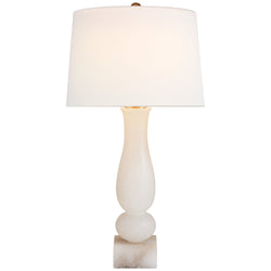 Chapman & Myers Contemporary Balustrade Table Lamp in Alabaster with Linen Shade