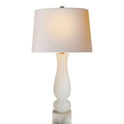 Chapman & Myers Contemporary Balustrade Table Lamp in Alabaster with Natural Paper Shade