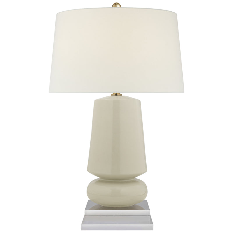 Chapman & Myers Parisienne Small Table Lamp in Iced Coconut with Linen Shade