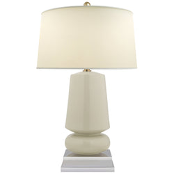 Chapman & Myers Parisienne Small Table Lamp in Iced Coconut with Natural Percale Shade