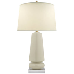 Chapman & Myers Parisienne Medium Table Lamp in Iced Coconut with Natural Percale Shade