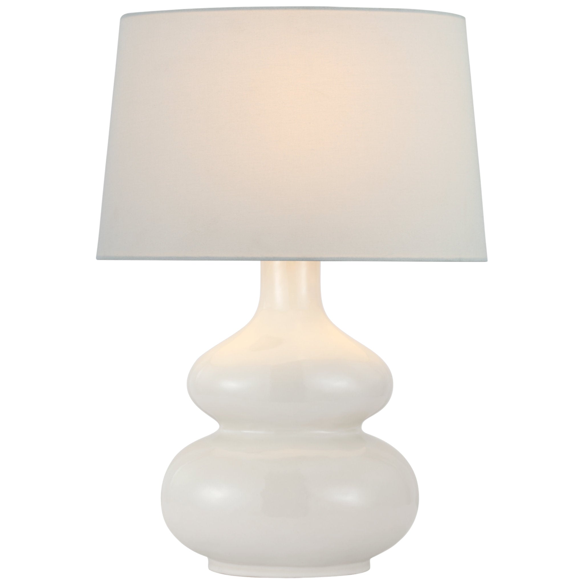 Chapman & Myers Lismore Medium Table Lamp in Ivory with Linen Shade