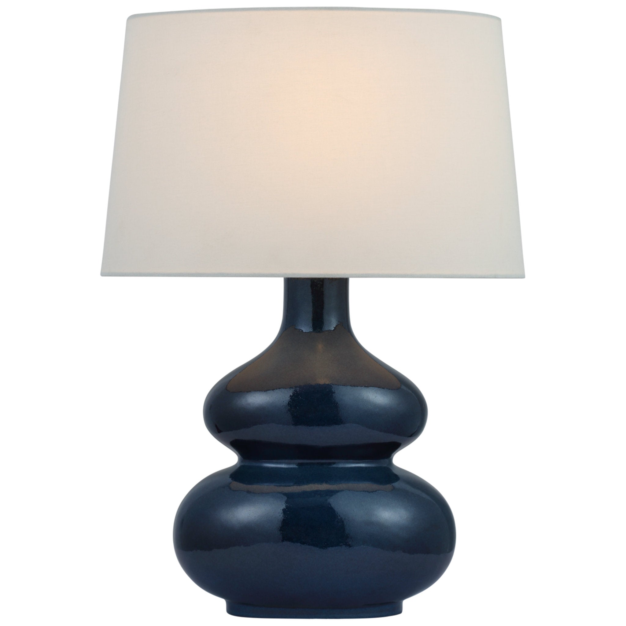 Chapman & Myers Lismore Medium Table Lamp in Mixed Blue Brown with Linen Shade W17" x H23.75"