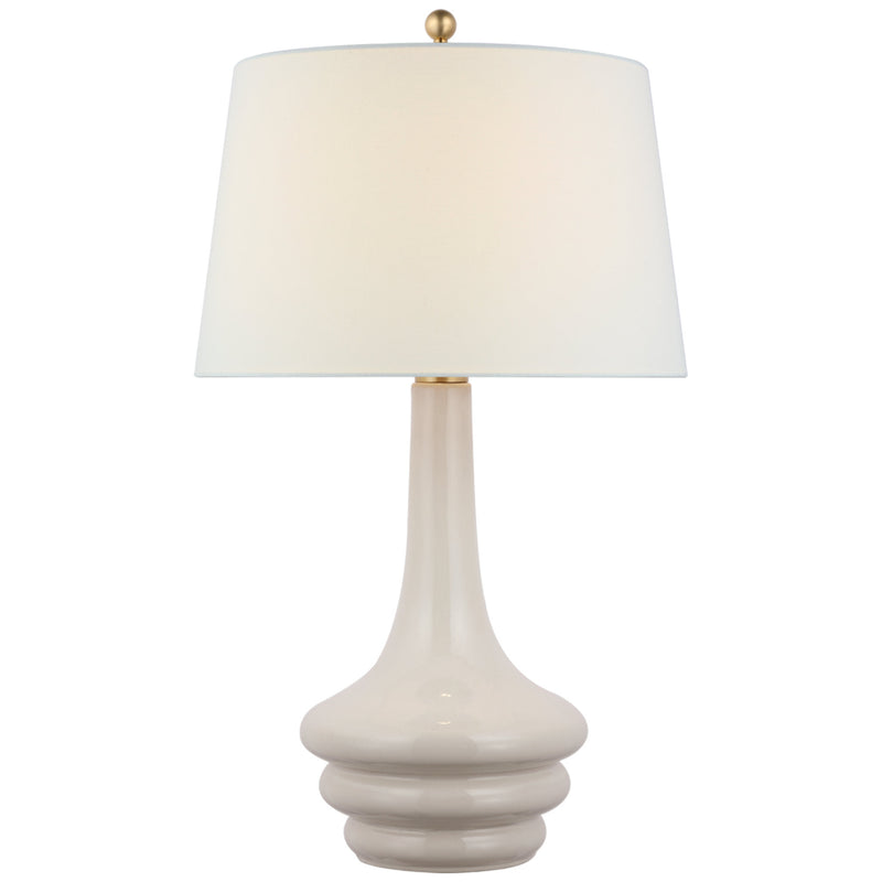 Chapman & Myers Wallis Large Table Lamp in Ivory with Linen Shade