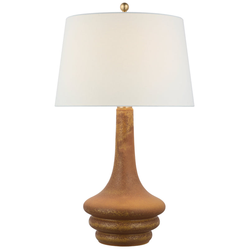 Chapman & Myers Wallis Large Table Lamp in Yellow Oxide with Linen Shade