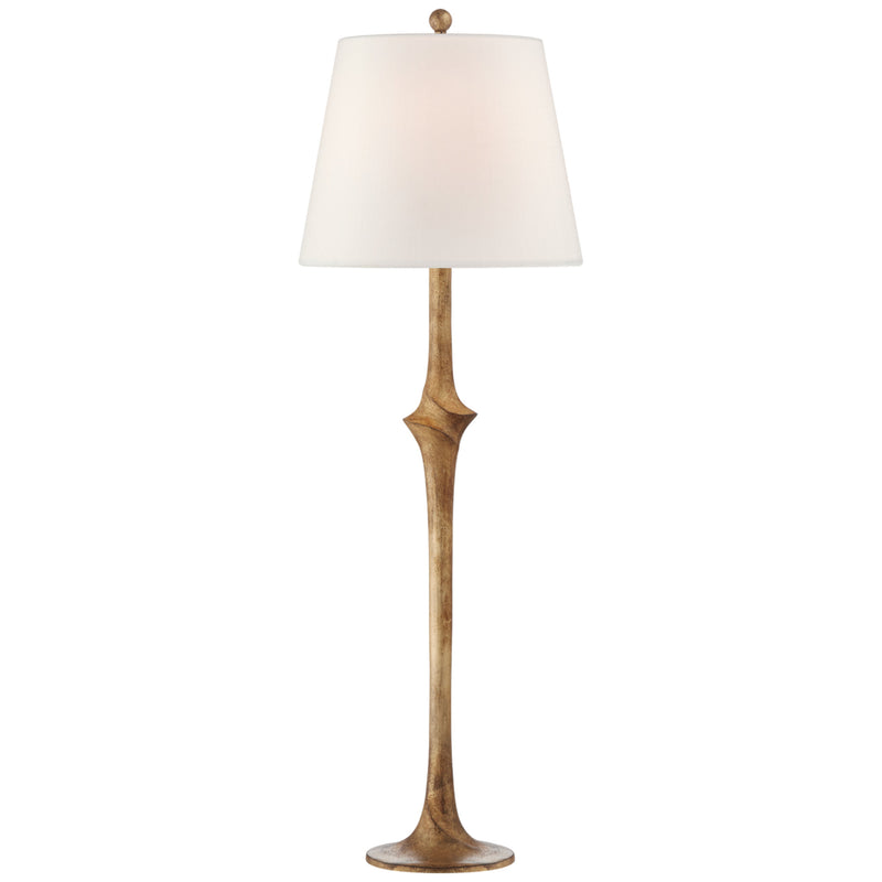 Chapman & Myers Bates Sculpted Buffet Lamp in Gilded Iron with Linen Shade