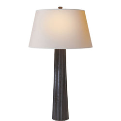 Chapman & Myers Fluted Spire Large Table Lamp in Aged Iron with Natural Paper Shade