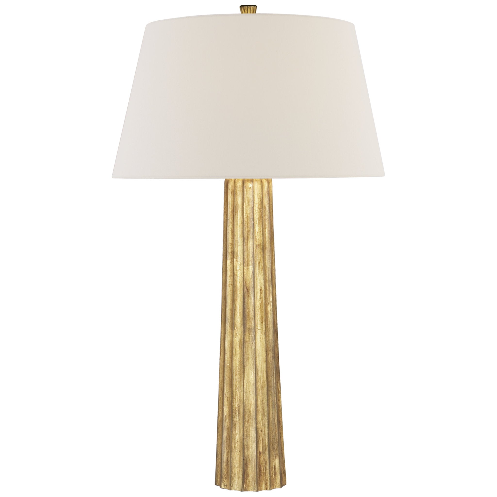 Chapman & Myers Fluted Spire Large Table Lamp in Gilded Iron with Linen Shade