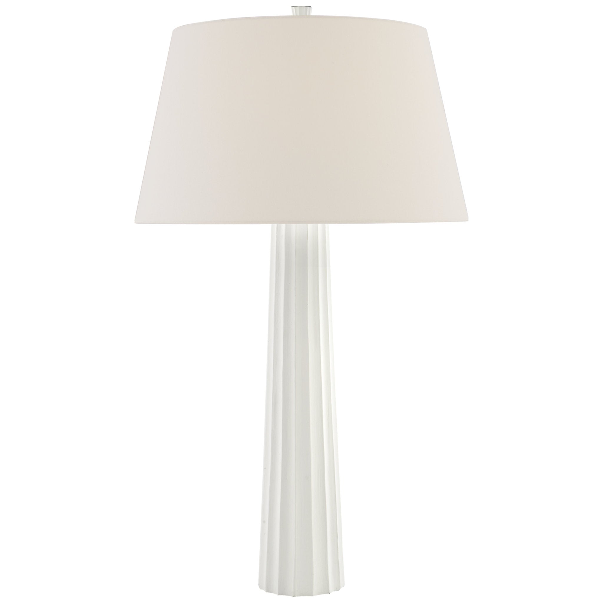 Chapman & Myers Fluted Spire Large Table Lamp in Plaster White with Linen Shade