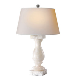 Chapman & Myers Balustrade Table Lamp in Alabaster with Natural Paper Shade