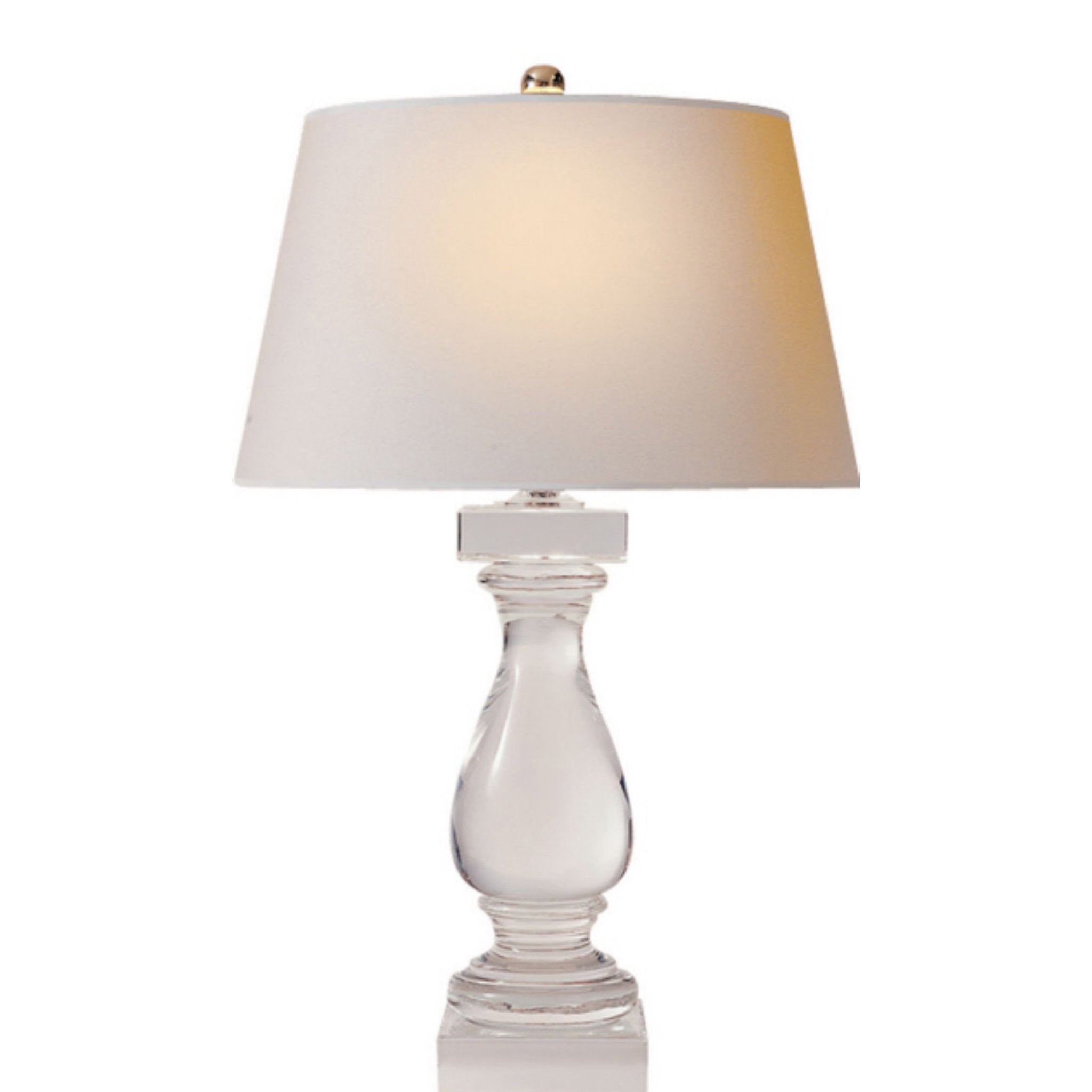 Chapman & Myers Balustrade Table Lamp in Crystal with Natural Paper Shade
