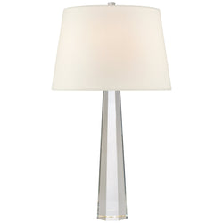 Chapman & Myers Octagonal Spire Medium Table Lamp in Crystal with Linen Shade
