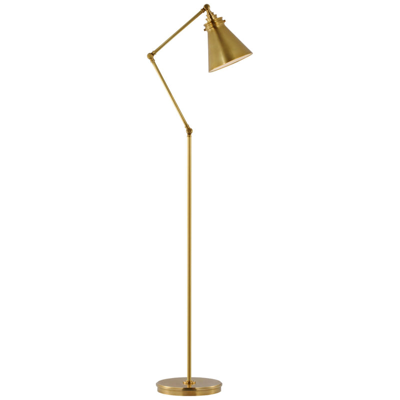 Chapman & Myers Parkington Medium Articulating Floor Lamp in Antique-Burnished Brass