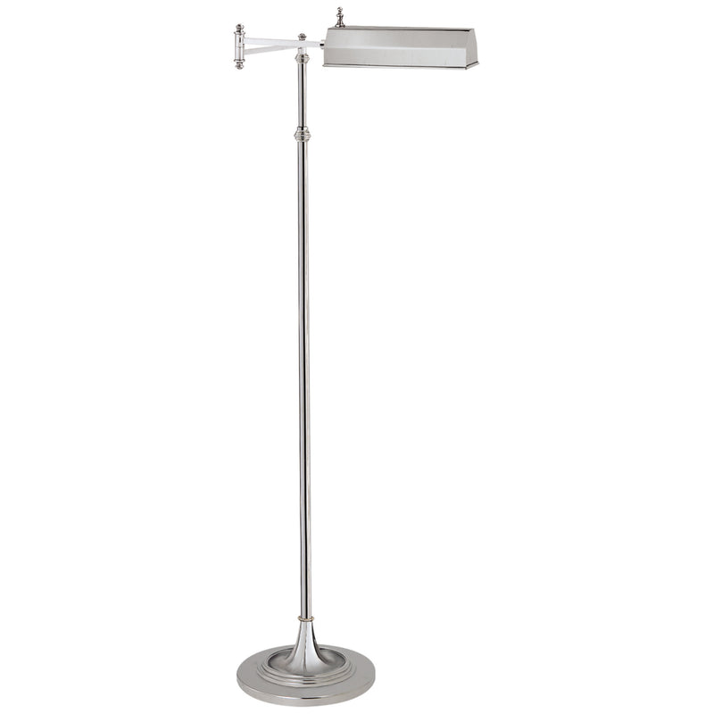 Chapman & Myers Dorchester Swing Arm Pharmacy Floor Lamp in Polished Nickel