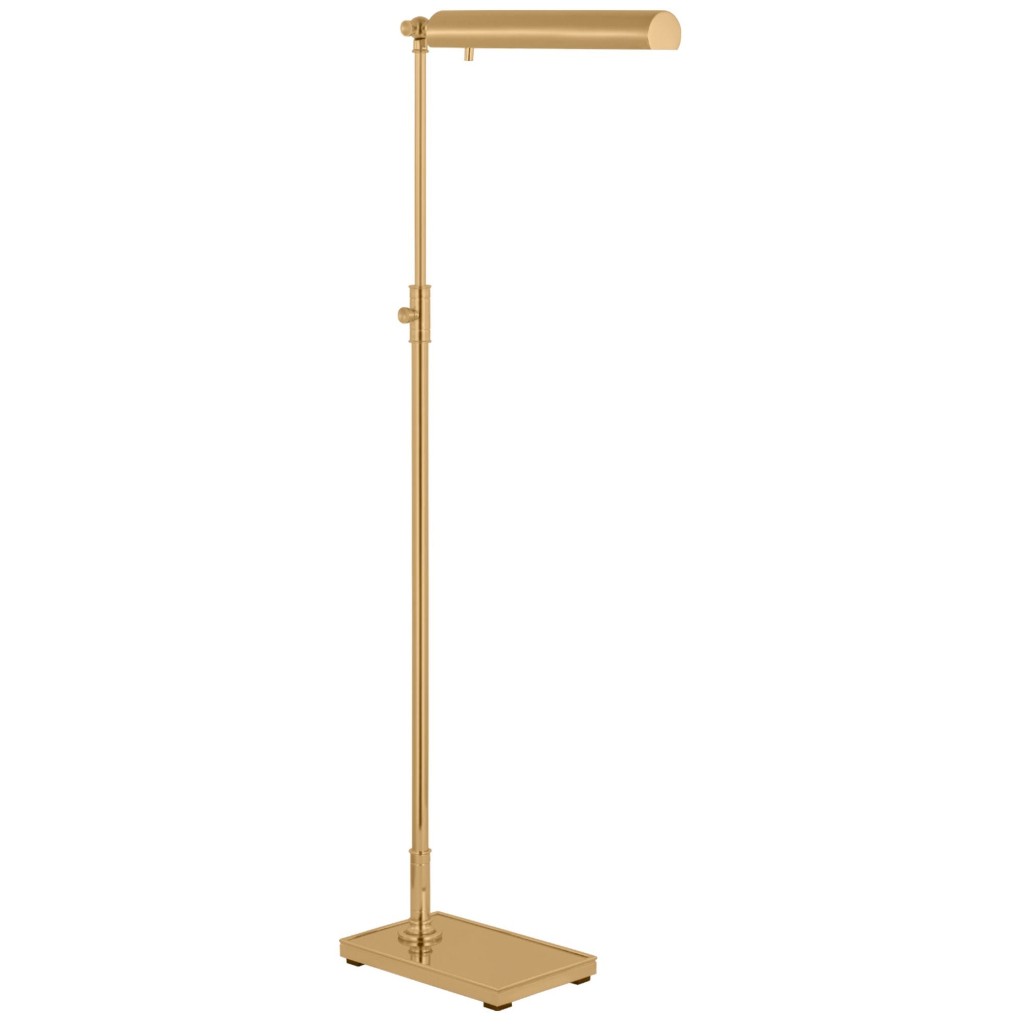 Chapman & Myers Lawton Medium Adjustable Pharmacy Lamp in Antique-Burnished Brass Floor Lamp W6" x H41" - 52"