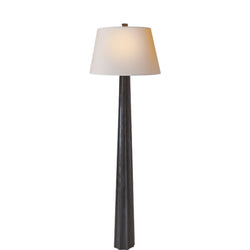 Chapman & Myers Fluted Spire Floor Lamp in Aged Iron with Natural Paper Shade
