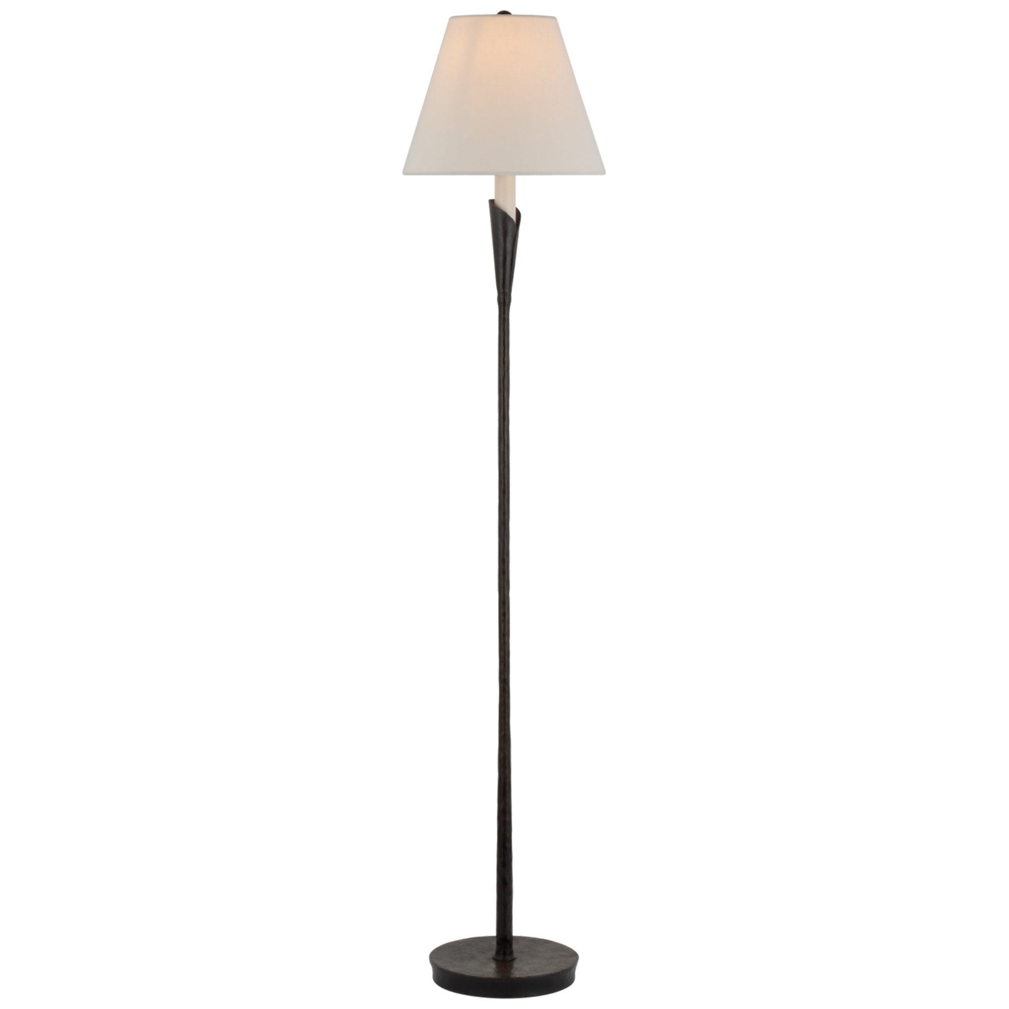 Chapman & Myers Aiden Accent Floor Lamp in Aged Iron with Linen Shade