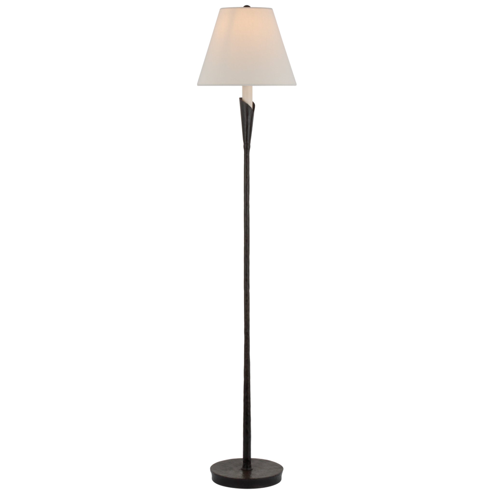 Chapman & Myers Aiden Accent Floor Lamp in Aged Iron with Linen Shade W10.5" x H52"