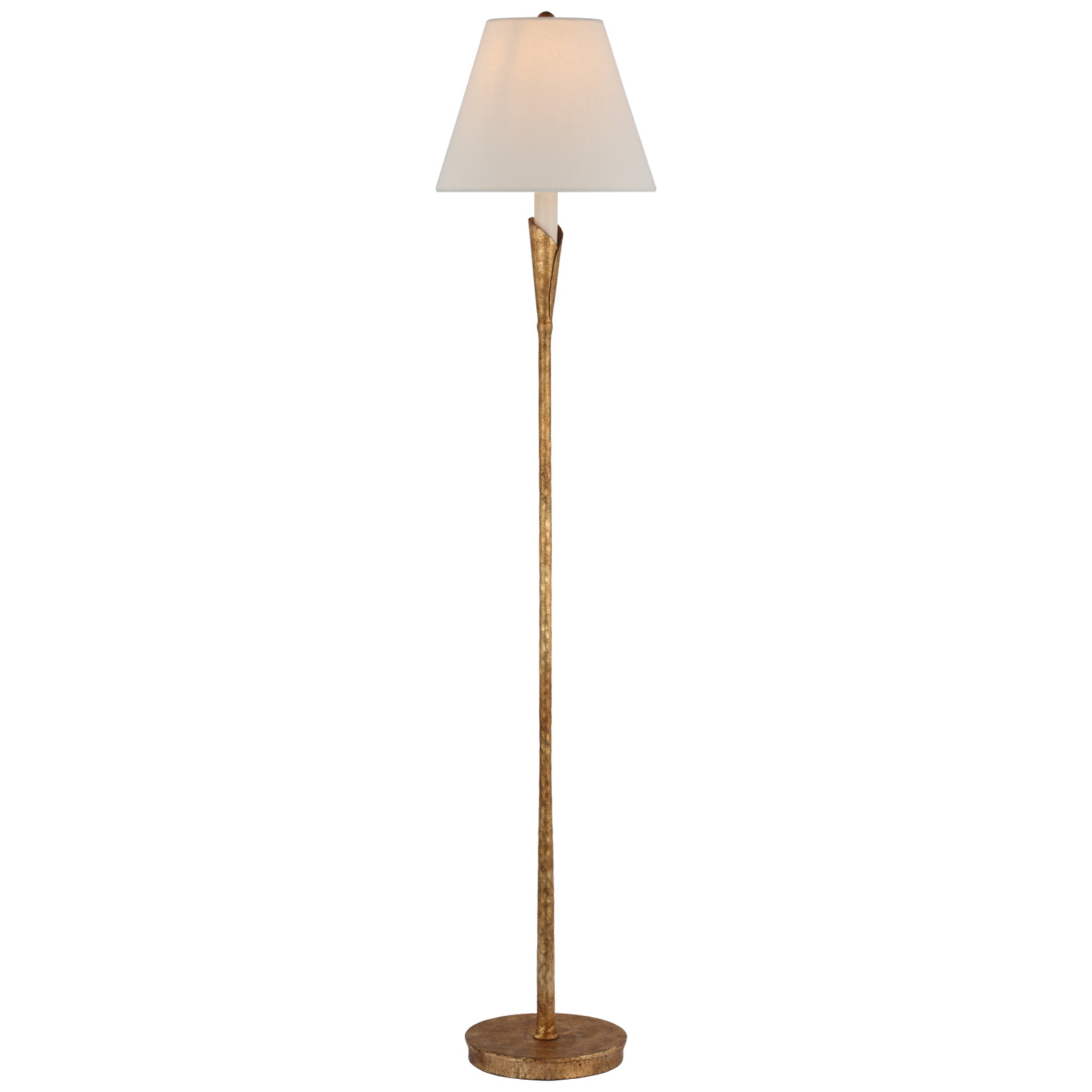 Chapman & Myers Aiden Accent Floor Lamp in Gilded Iron with Linen Shade W10.5" x H52"