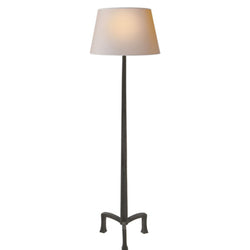 Chapman & Myers Strie Floor Lamp in Aged Iron with Natural Paper Shade