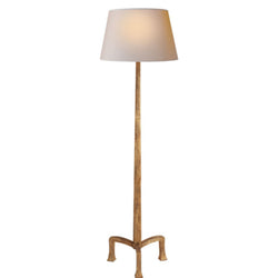 Chapman & Myers Strie Floor Lamp in Gilded Iron with Natural Paper Shade