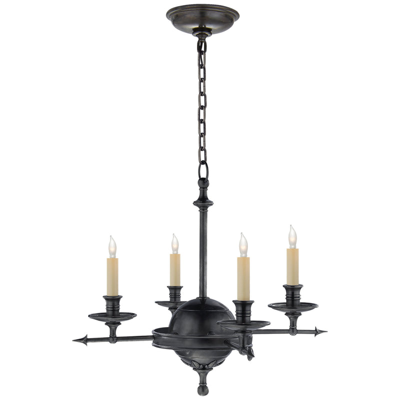 Chapman & Myers Leaf and Arrow Small Chandelier in Bronze