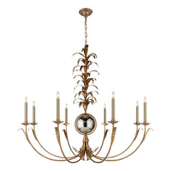Chapman & Myers Gramercy Large Chandelier in Gilded Iron with Natural Paper Shades