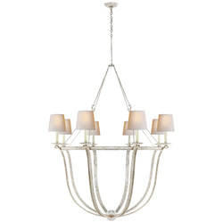 Chapman & Myers Lancaster Chandelier in Old White with Natural Paper Shades