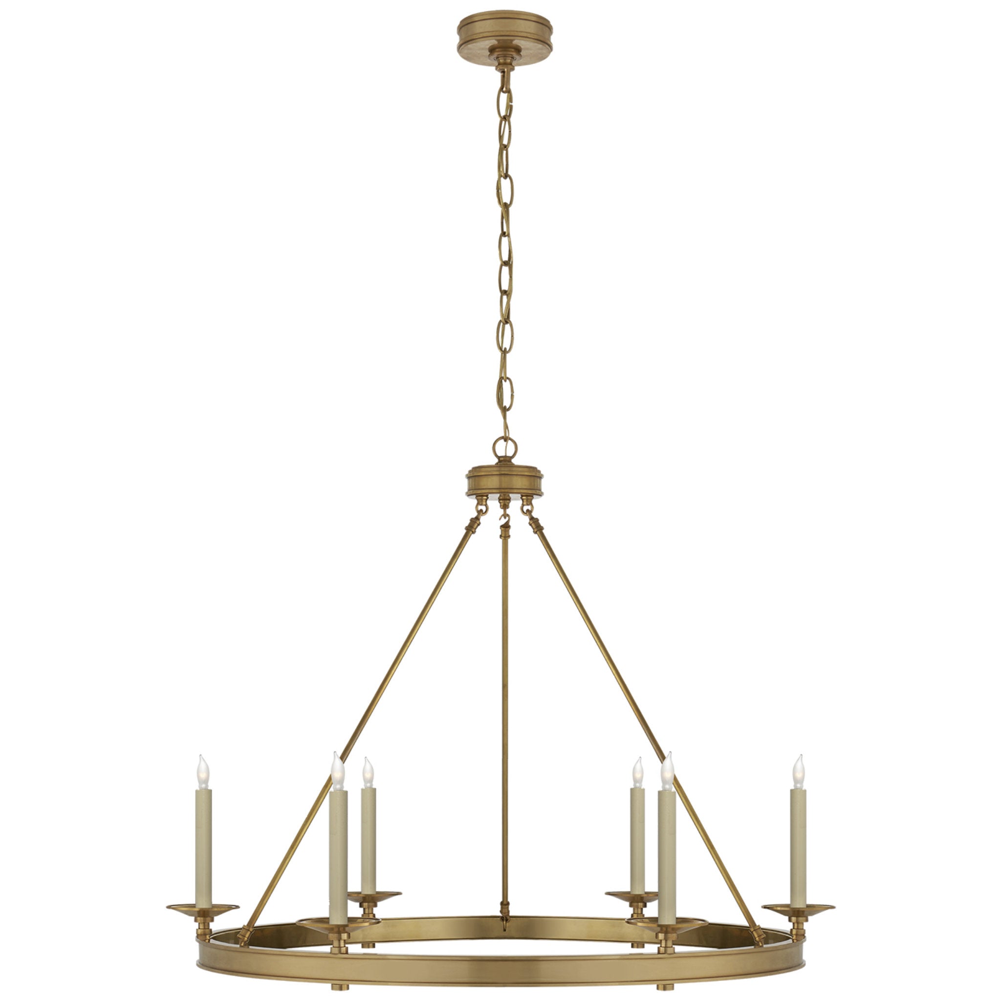 Chapman & Myers Launceton Ring Chandelier in Antique-Burnished Brass